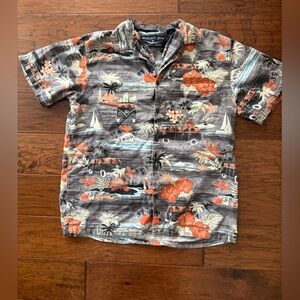 Newport Men's Tropical Print Shirt - Gray and Orange